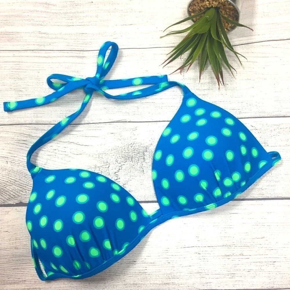 OLD NAVY String Bikini Top SIZE Large Polka Dot Lightly Padded Lined